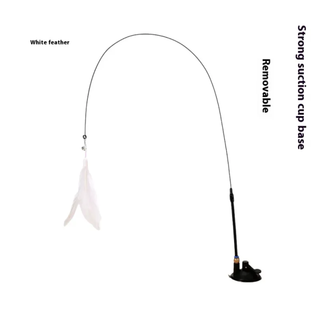 Bell & Feather Suction Cat Toy