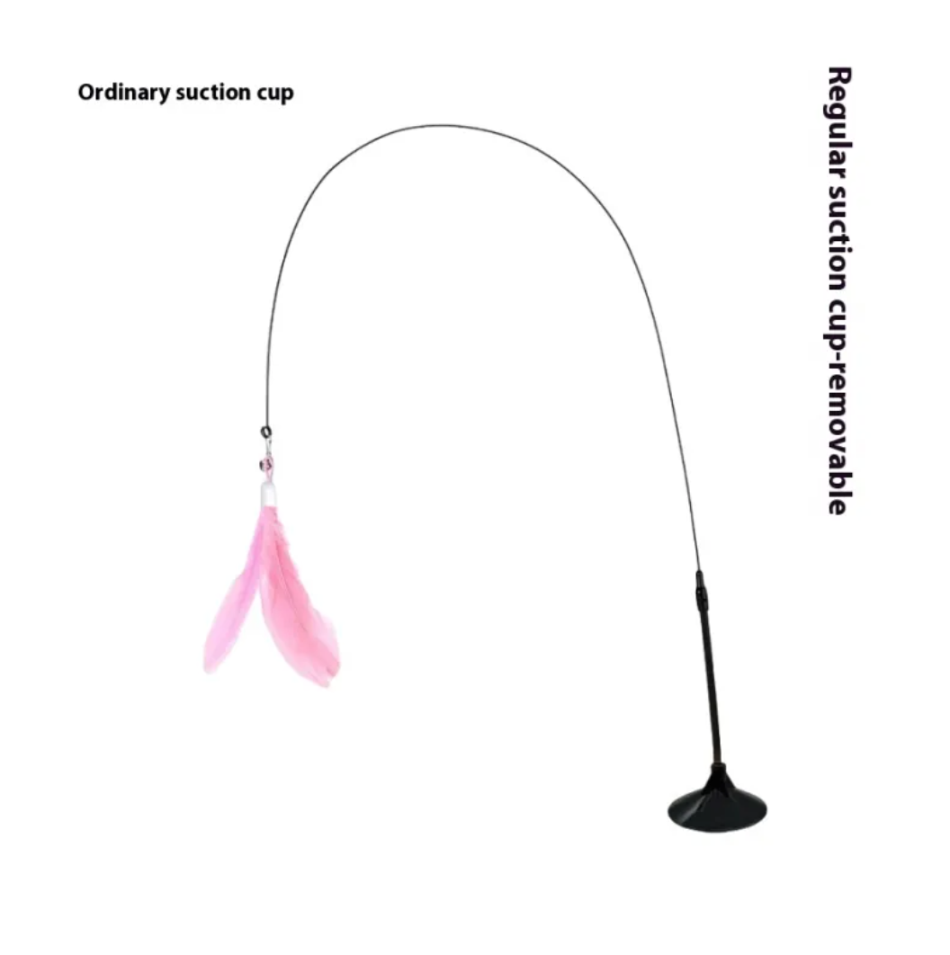 Bell & Feather Suction Cat Toy
