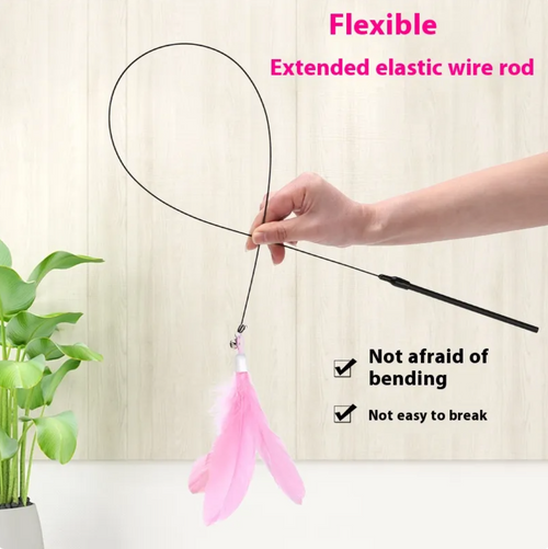 Bell & Feather Suction Cat Toy