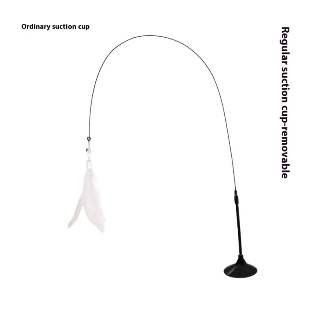 Bell & Feather Suction Cat Toy