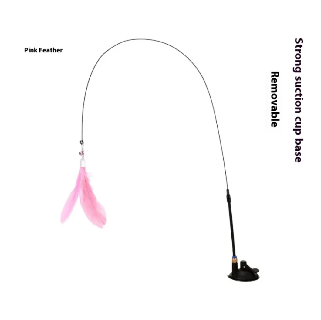 Bell & Feather Suction Cat Toy
